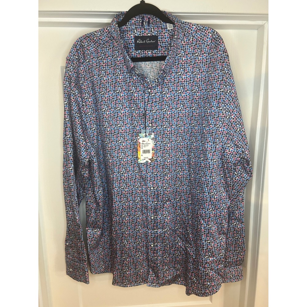 NEW Robert Graham North Haven Multi Color Geometric Print Shirt 3XL Tailored Fit